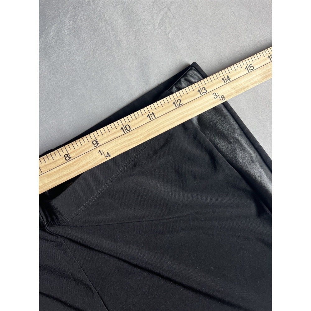 Vecceli Italy Black Sexy Stretch Pants Womens Small Vinyl‎ Sides Zipper Cuffs - Picture 10 of 10